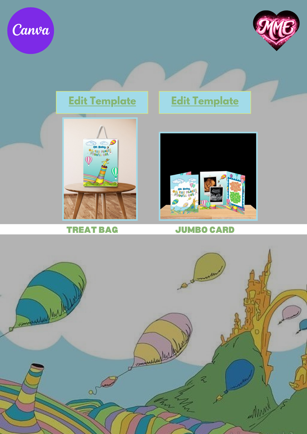 Oh the Places You'll Go Canva Templates - Digital Download| Minted Moments