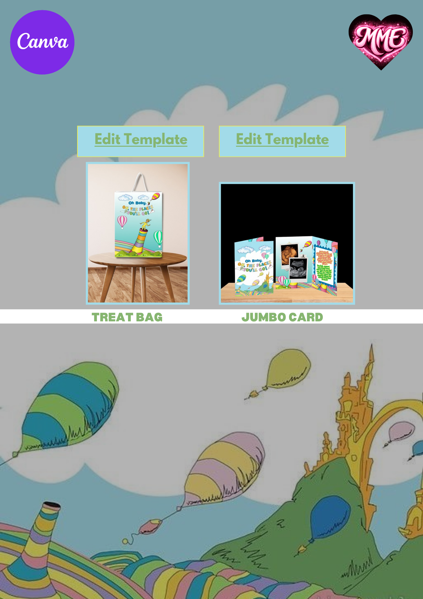 Oh the Places You'll Go Canva Templates - Digital Download| Minted Moments